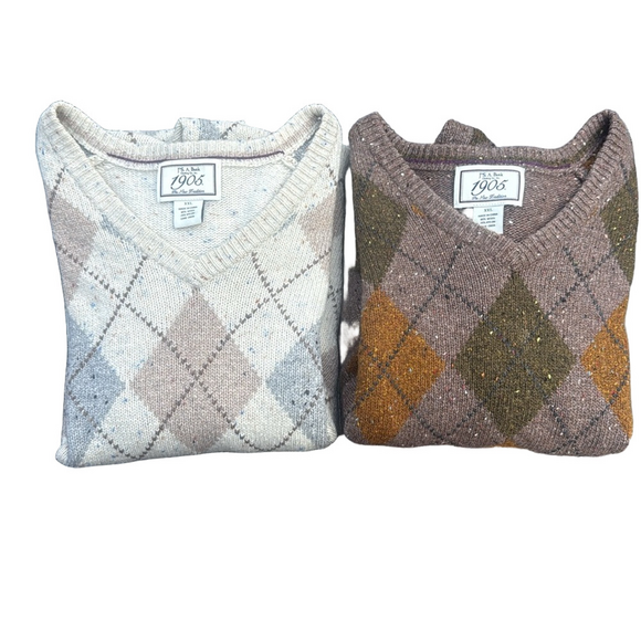 Two for One! Jos A Banks Argyle Sweaters XXL EA106A and B - Picture 1 of 11